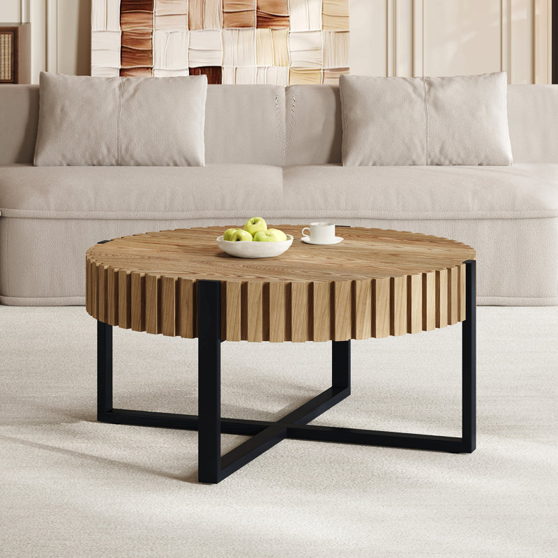 Table basse ronde, table basse cylindrique Handcraft