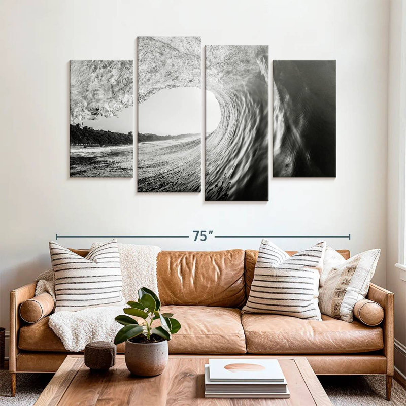Monochrome Ocean Wave, H 42 po x l 68 po