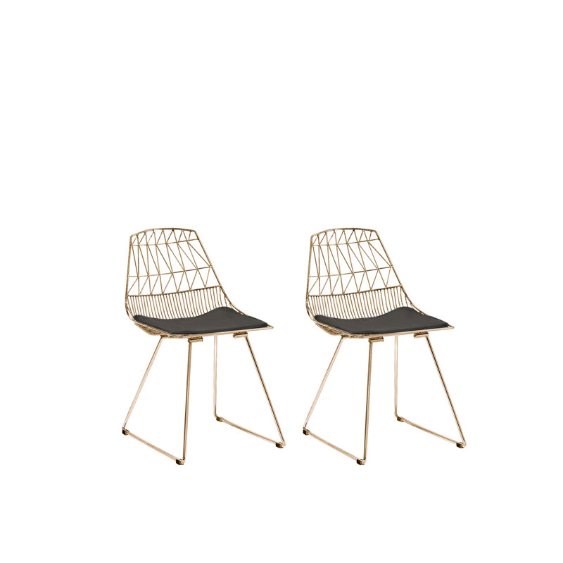 Harlan 46 cm H Upholstered Slat Back Dining Chair, Gold