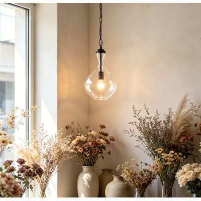 Luminaire suspendu en verre soufflé à la main Unique