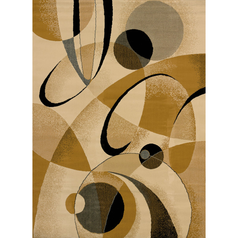 Tapis beige/noir/gris Bainum, Rectangle 1 pi 10 po x 3 pi