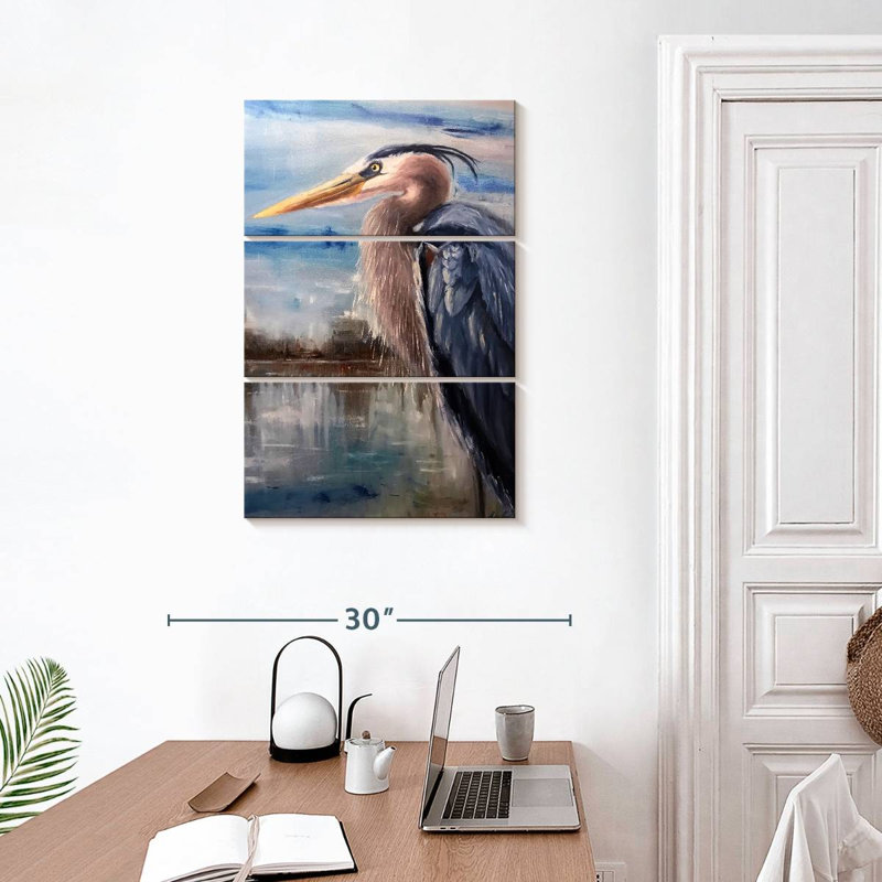 Brampt Resting Great Blue Heron, 32" H x 20" W