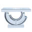 Console moderne avec diamant concassé en forme de 3c, centre en miroir argenté pour le salon, matériaux de haute qualité, conception en diamant incurvé facile à assembler, bords de miroir polis à la main, audacieux