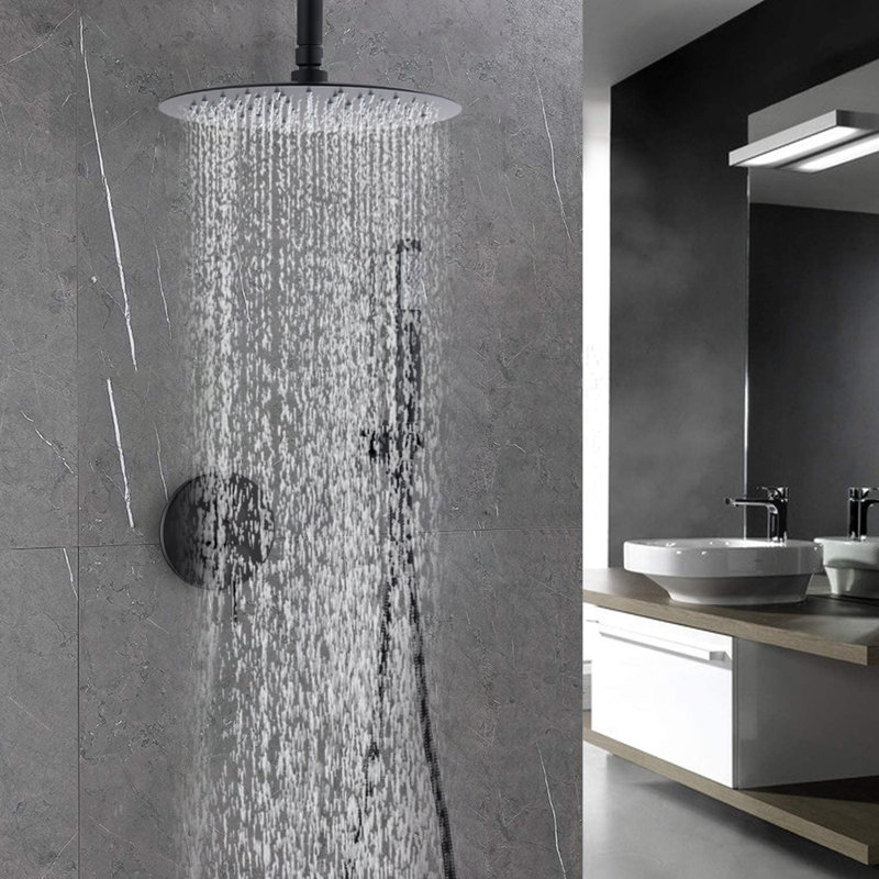 Ceiling Mount Round Shower Combo Set