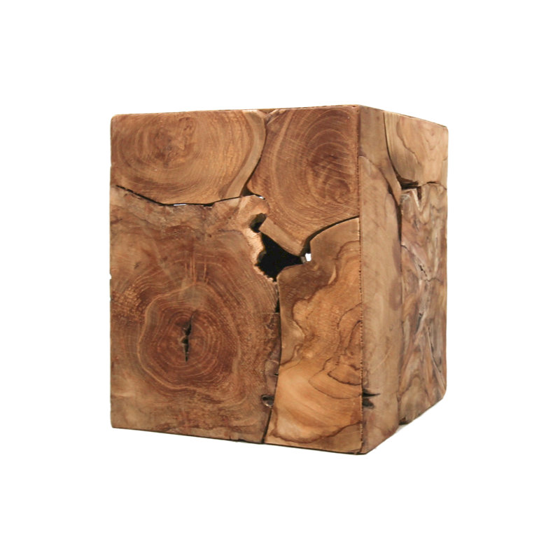 Maja Solid Wood Block End Table