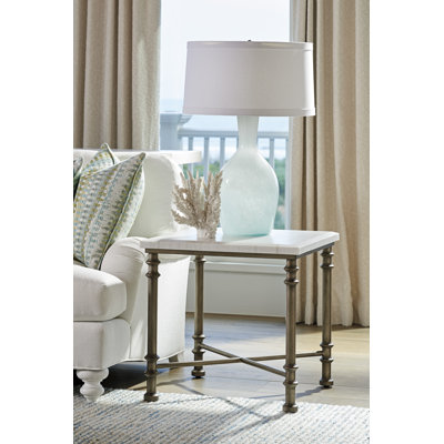 Flagler Square Marble Top End Table