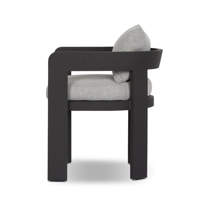 Jackson Outdoor Dining Armchair, Concha Fog/Dark Gray