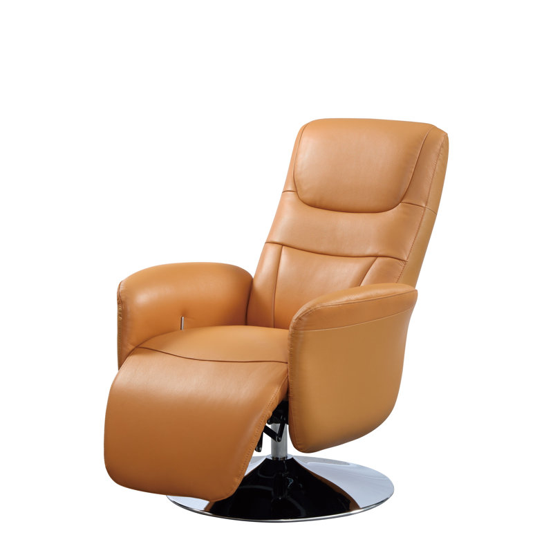 Macon Leather Swivel Power Recliner, Cognac