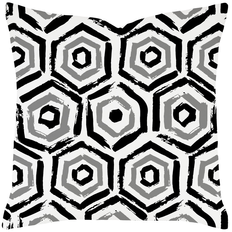 Housse de coussin en coton carrée moderne et insert, 20 po X 20 po, Noir
