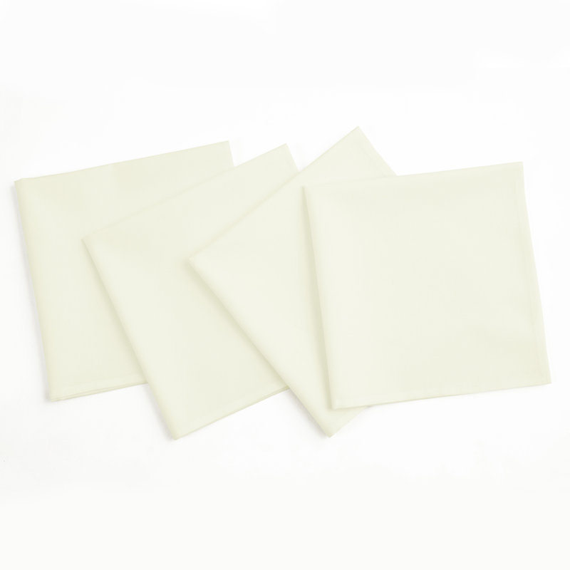 Dru Cotton Linen Dinner Napkins, Ivory
