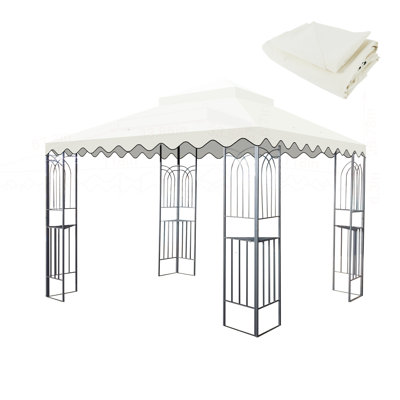 Outdoor Patio Gazebo Replacement Canopy for Leisure, UV Protected and Weather Resistant