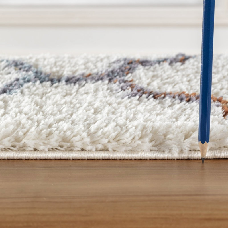Area Rug, To Static Electricity Shaggy In., Made From Soft, Rectangle 6'10" x 5'3"