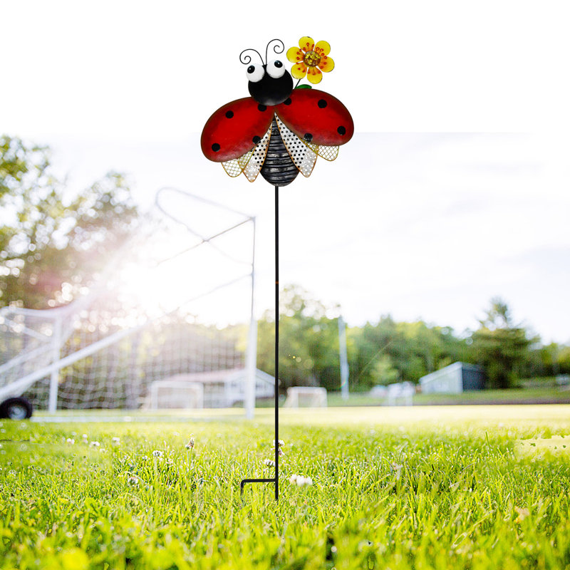 Piquet de jardin en métal pour coccinelle