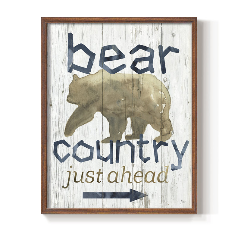 «Bear Country», reproduction encadrée - bois massif, H 11 po x l 9 po, Noyer