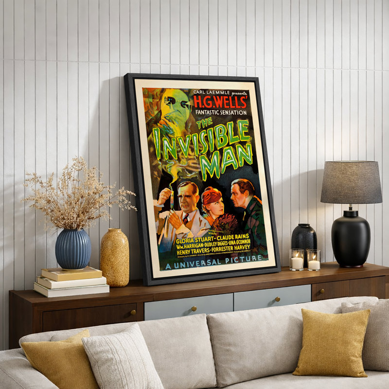 «The Invisible Man Classic Horror Film», affiche d'art de film de science-fiction rétro, impression sur toile encadrée