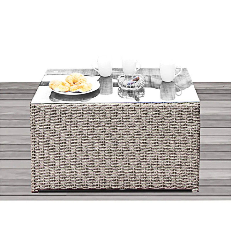 Ensemble de canapé d'extérieur 4 personnes, Beige Cushion/Grey Mix Frame