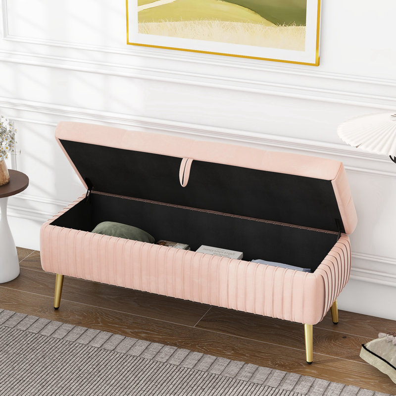 Banc de rangement Miliyah, Rose