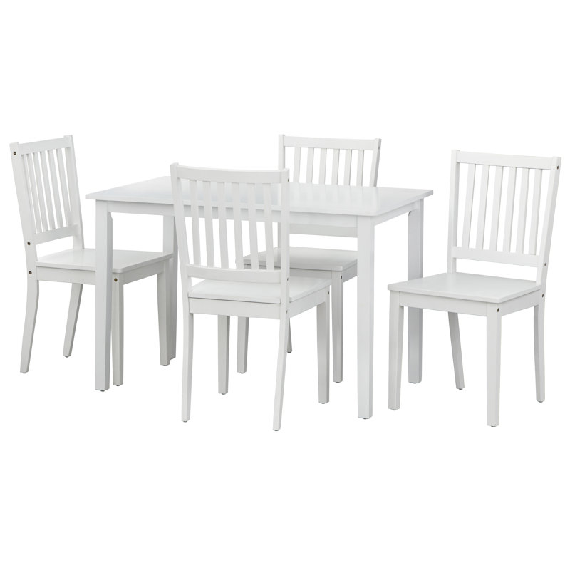 Ailise 4 - Person Four Leg Dining Set, White