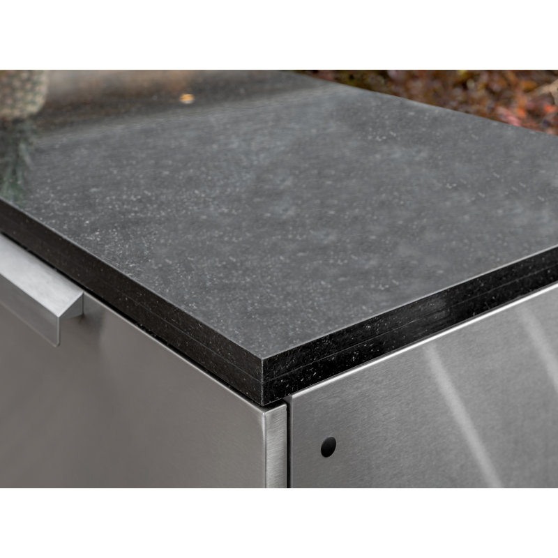 Outdoor Kitchen Black Galaxy Granite Countertop - 64 Inch, Black Galaxy