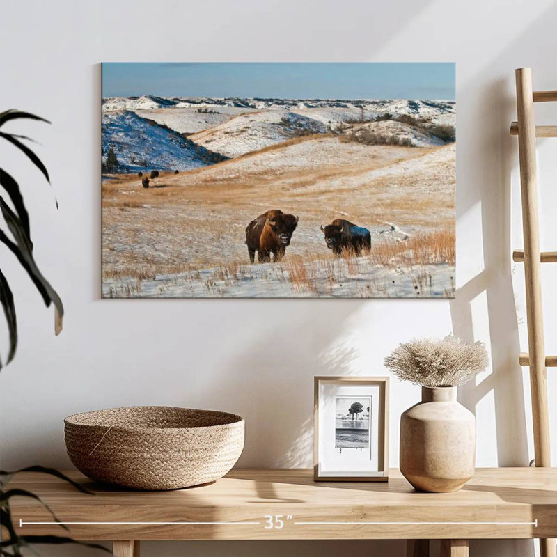 Alvord Buffalo In Winter, 26" H x 39" W