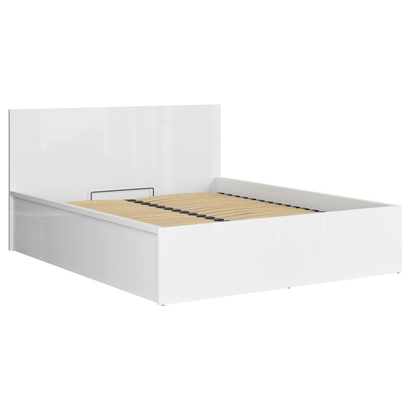 Kennet Ottoman Bed with Lift-Up Storage, European King (160 x 200cm), White