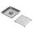 FINE FIXTURES Square Shower Floor Drain, 4 inch Slotted Grate Design, 10-Gauge 304 Stainless Steel, Center Outlet, Fast Drainage, Hair Strainer Included-126703045