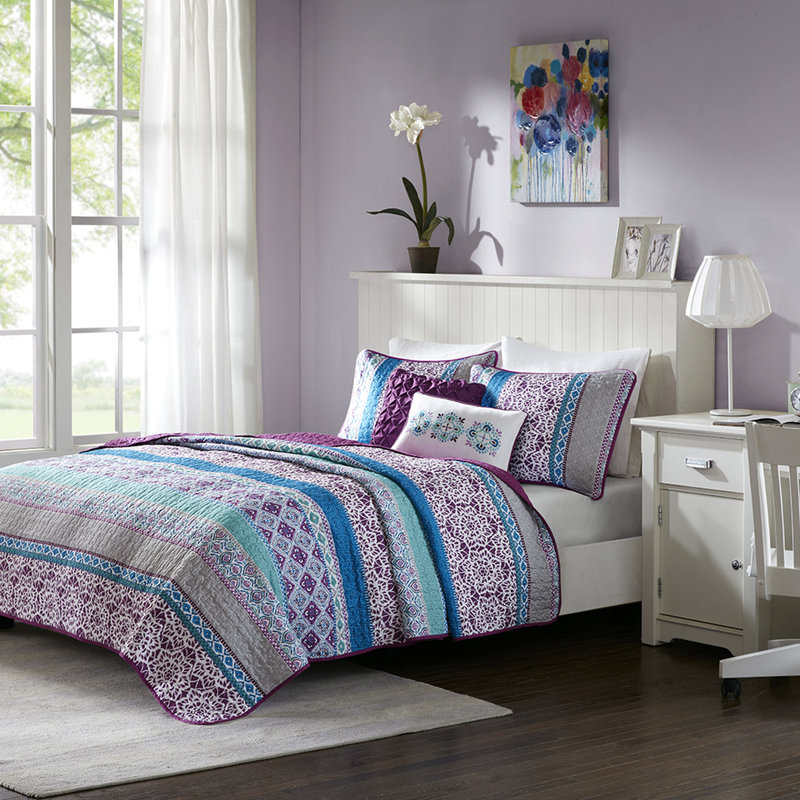 Courtepointe réversible mauve Global