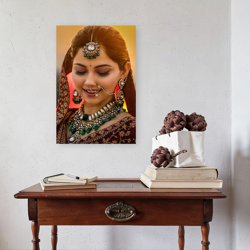 «Traditional Bridal Classic Elegant Traditional Portrait Sunset», reproduction d'art murale, H 24 po x l 16 po