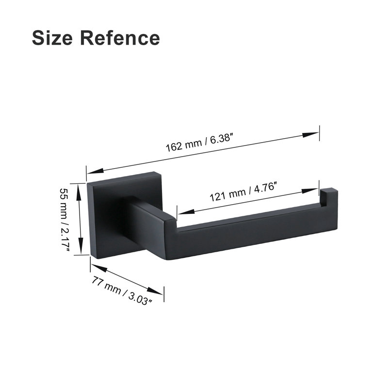 Wall Mounted Toilet Paper Holder, Matte Black