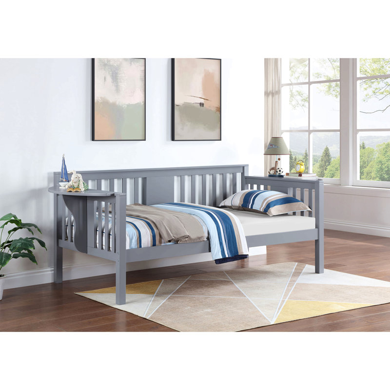 Twin Daybed With Drop-Down Table, Gray