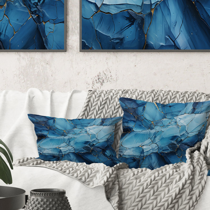 Coussin Glacier Glacial Majesty Geometric II - Glacier