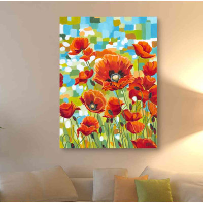 «Vivid Poppies I» par Carolee Vitaletti, art mural sur toile