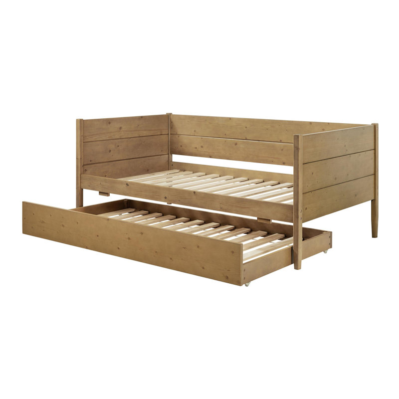 Wood Twin Daybed With Trundle Natural