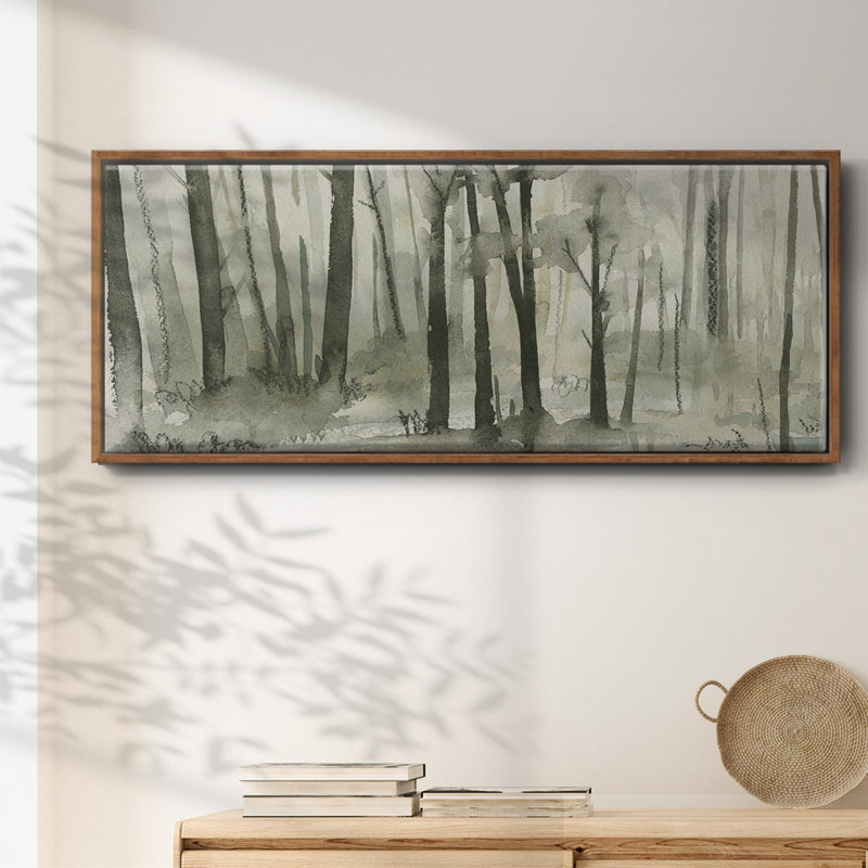 Into the Woods I- Framed Canvas, 12" H x 30" W