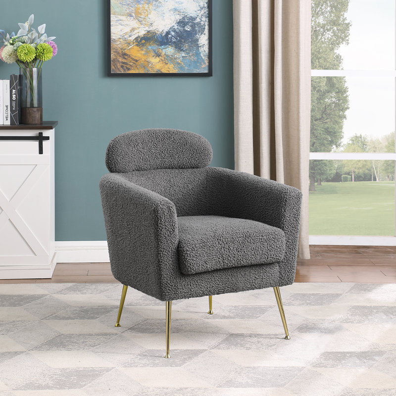 Fauteuil demi-tonneau Martain, Gris foncé