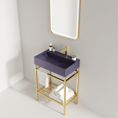 Meuble-lavabo sophistiqué avec rangement multifonctionnel et lavabo durable