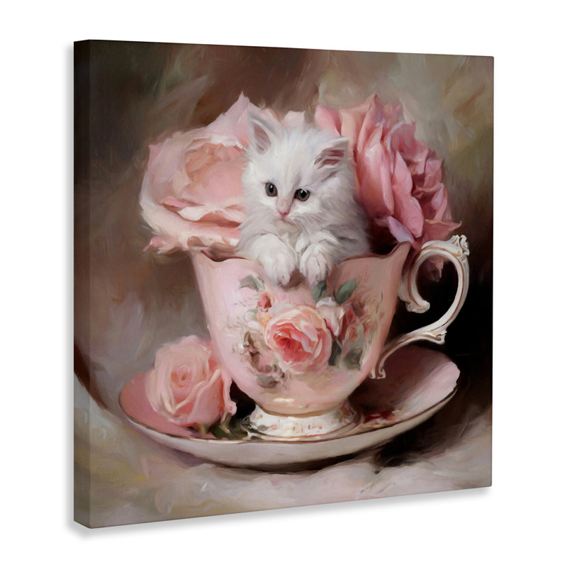 Toile de petit chaton, par Tina LeCour, H 17 po x l 17 po