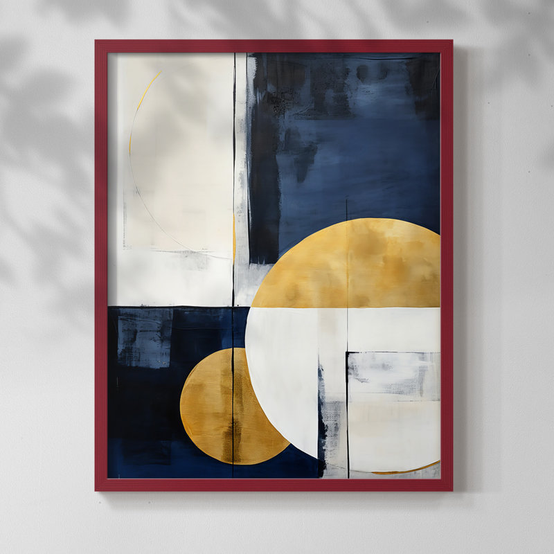 Série ABSTRACT - Impression encadrée de qualité supérieure - Prêt à accrocher - Aucun clou requis, Noyer, H 21 po x l 17 po