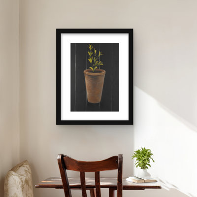 «Plant of Marjolaine» - reproduction encadrée avec passe-partout noir | Décoration intérieure