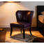 Fauteuil d'appoint en cuir 25,6 po x 27,2 po x 32,8 po avec méridienne et garniture de rivet pour la réception de la chambre à coucher