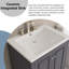 24 po Ensemble de meuble-lavabo sur pied gris avec lavabo en céramique