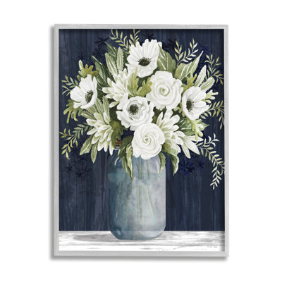 «White Country Blooms On Canvas» par Cindy Jacobs, impression