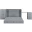 Grand lit gris avec option, espace spacieux et armoire intégrée / bureau polyvalent pour le port, grand espace de rangement combiné