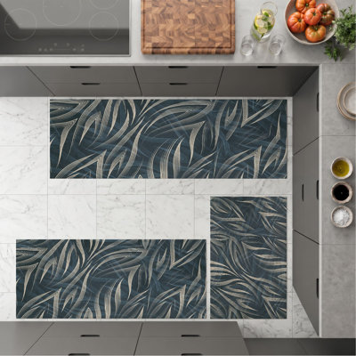 Palm Leaf Non-Slip Washable Kitchen Mats