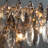 Modern crystal chandelier luxury, sparkling egg-shaped crystal ceiling light gold, 60cm