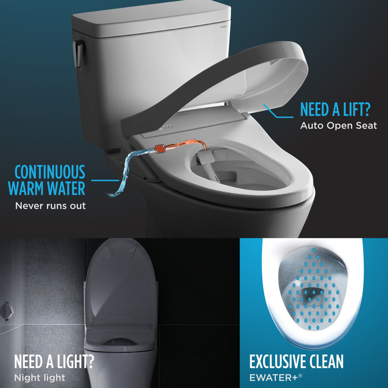 Washlet® Toilet Seat Bidet Elongated Bidet Seat, Cotton