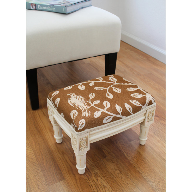 Repose-pieds Lytchett, Blanc, Caramel