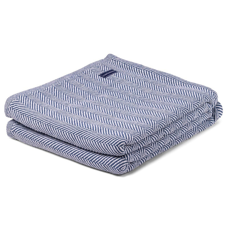 Penobscot Cotton Blanket, 72" x 96", Blue