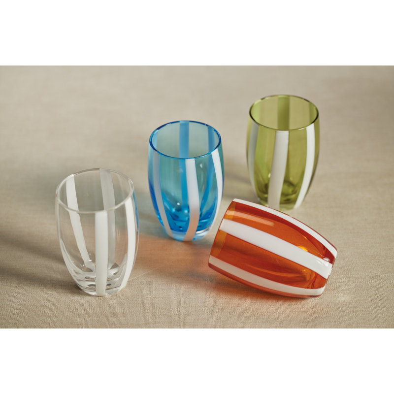 Verres sans pied Brasilia, ensemble de 4, Orange