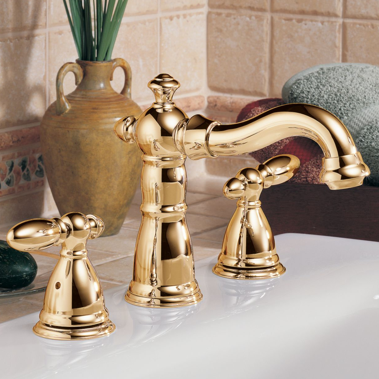 Victorian Deck-Mounted Roman Tub Faucet, Brilliance Champagne Bronze